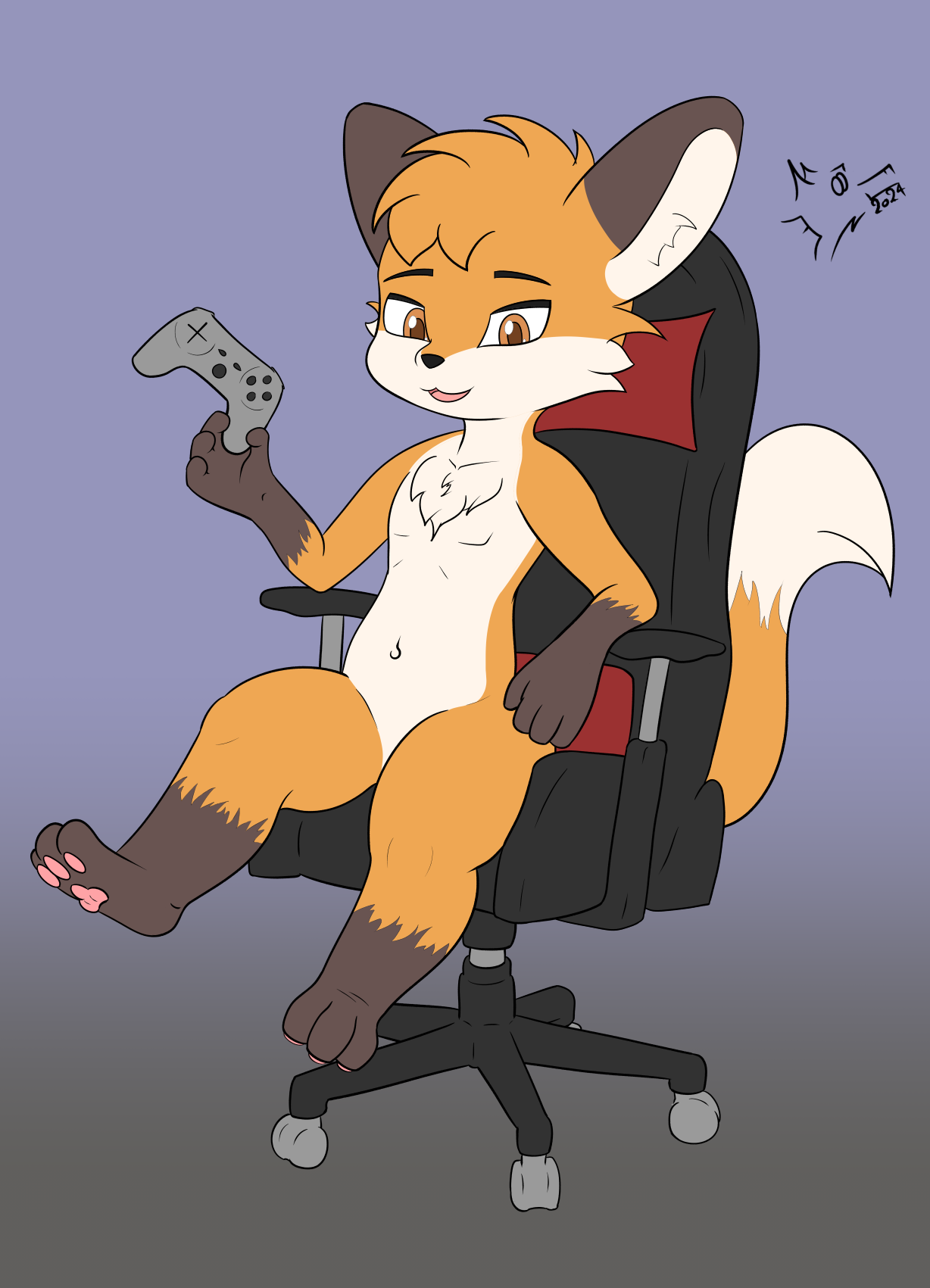 Pony on a gaming chair